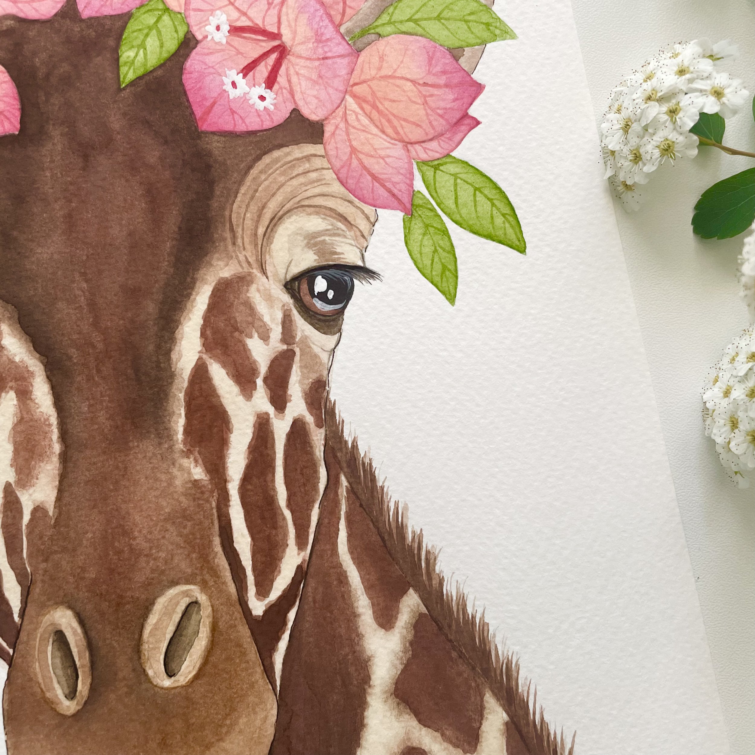 Genevieve Flower Crown Giraffe — Amy Richards Illustration